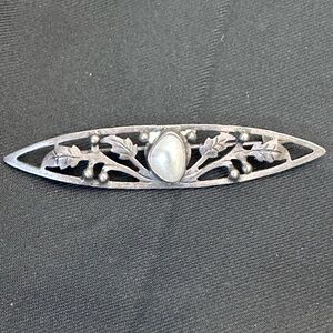 Antique Carence Crafters Sterling Silver and Freshwater Pearl Arts/Crafts Pin